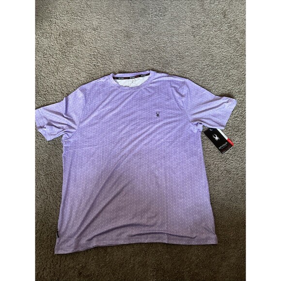Spyder Rash Guard Shirt Mens Large Purple Quick Dry UPF 30+ Surf Sun New - Picture 1 of 3